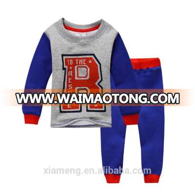 little boy R letter long sleeve kids hoodies set with pants kid sweatshirt kids fall wearing sets