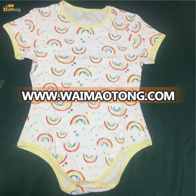 100% cotton rainbow designs adult onesie bodysuit one piece adult cloth